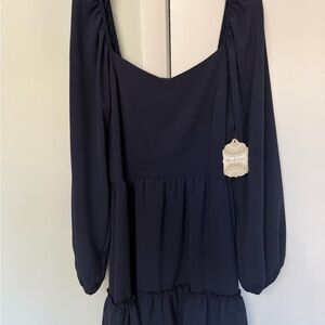 Altar'd State Navy Blue Long Sleeve Dress